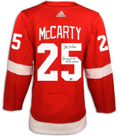 Darren McCarty Autographed Detroit Red Wings Authentic Adidas Jersey w/ "Fight Night At The Joe 3/26/97" - Red