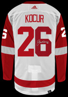 Joe Kocur Autographed Detroit Red Wings Authentic Adidas Jersey  - White