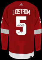 Nick Lidstrom Autographed Detroit Red Wings Authentic Adidas Jersey  w/ "HOF 15" - Red