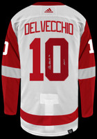 Alex Delvecchio Autographed Detroit Red Wings Authentic Adidas Jersey  w/ "HOF 77" - White