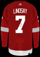 Ted Lindsay Autographed Detroit Red Wings Authentic Adidas Jersey  w/ "HOF 66" - Red