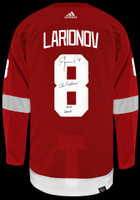 Igor Larionov Autographed Detroit Red Wings Authentic Adidas Jersey w/ "The Professor", "HOF 2008" - Red