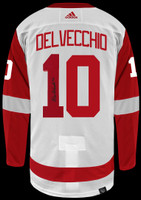 Alex Delvecchio Autographed Detroit Red Wings Authentic Adidas Jersey - Red