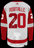 Luc Robitaille Autographed Detroit Red Wings Authentic Adidas Jersey w/ "HOF 09" - White