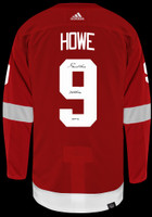 Gordie Howe Autographed Detroit Red Wings Authentic Adidas Jersey w/ "Mr. Hockey", "HOF 72" - Red
