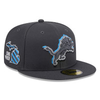 Detroit Lions New Era 59 FIFTY 2024 NFL Draft Fitted Hat - Graphite