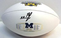 Mike Sainristil Autographed University of Michigan 2023 National Champions Full Size Autograph Football with Schedule