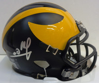 Mike Sainristil Autographed Michigan Wolverines Speed Mini Helmet
