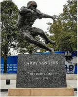 Barry Sanders Autographed 8x10 Photo #1 - Statue (Show Pre-Order)