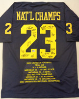 Multi-Signed University of Michigan 2023 National Championship Custom Jersey