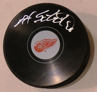 Al Sobotka Autographed Detroit Red Wings Souvenir Puck