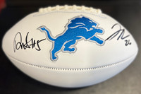 David Montgomery & Jahmyr Gibbs Autographed Detroit Lions White Panel Football