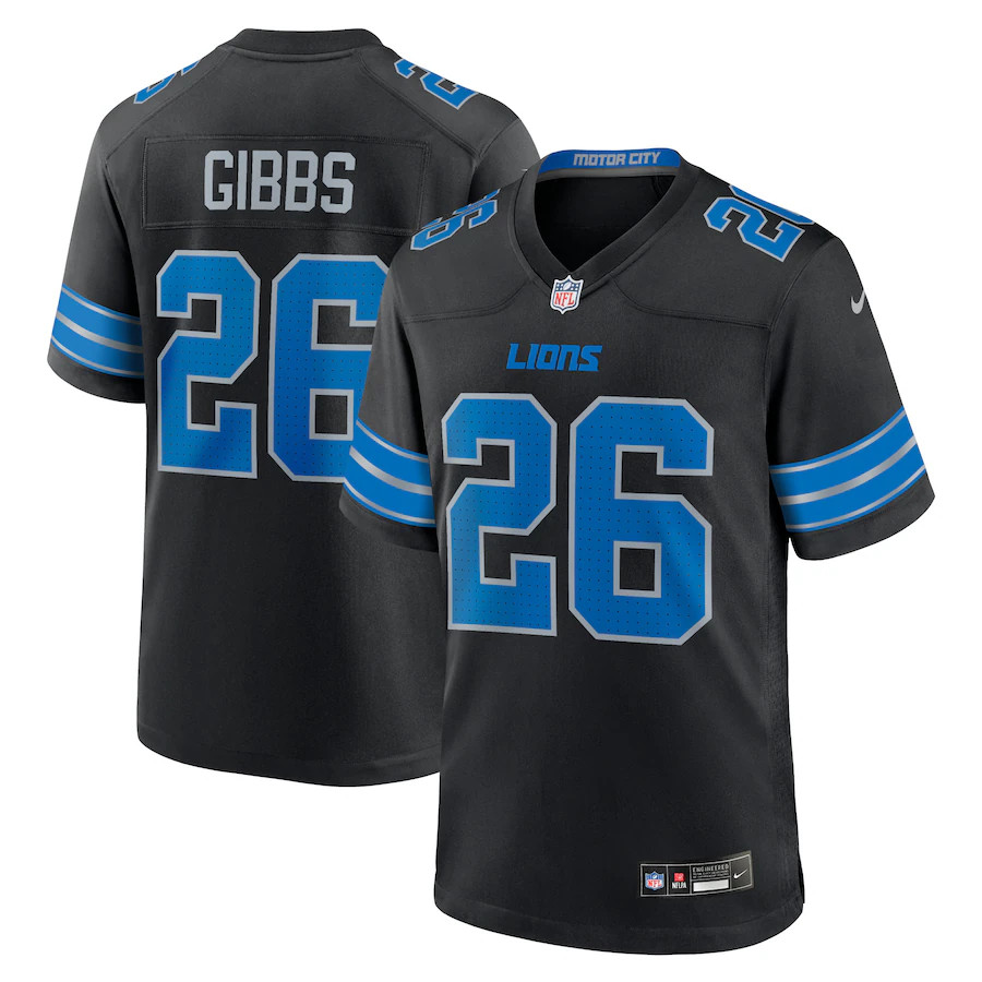 Jahmyr Gibbs Detroit Lions Nike 2024 Game Jersey Black Detroit City