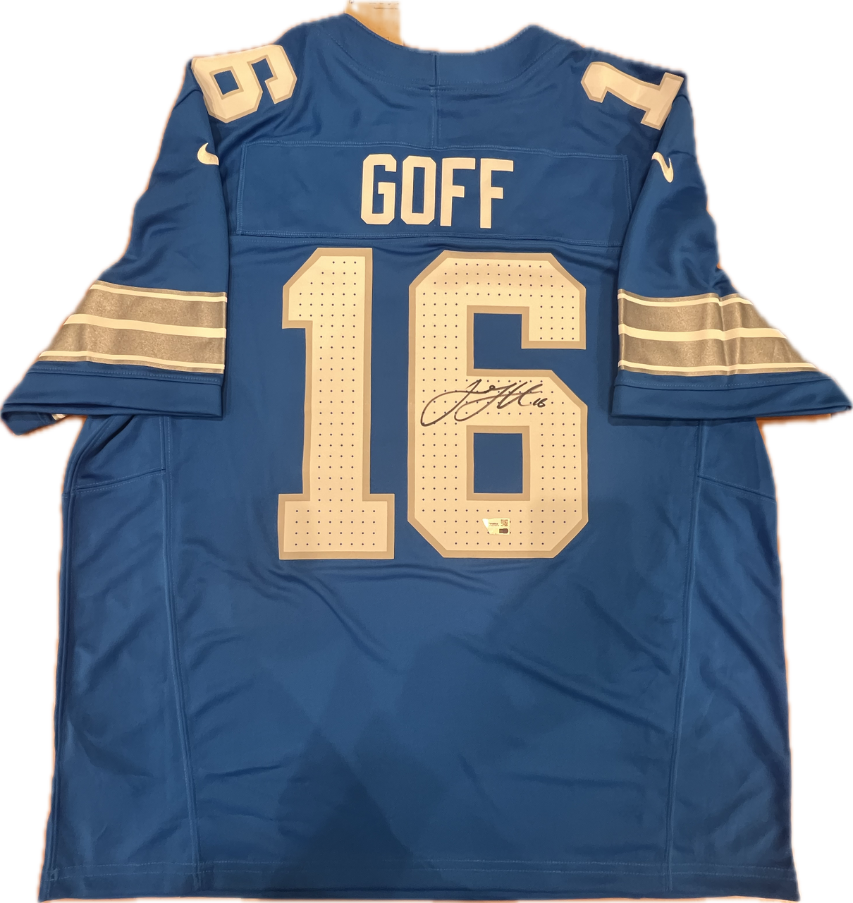 Jared Goff Autographed Detroit Lions 2024 Blue Nike Jersey Detroit