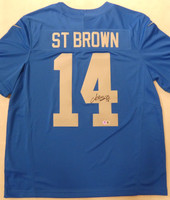 Amon-Ra St. Brown Autographed Detroit Lions Vapor Limited Blue Alternate Jersey