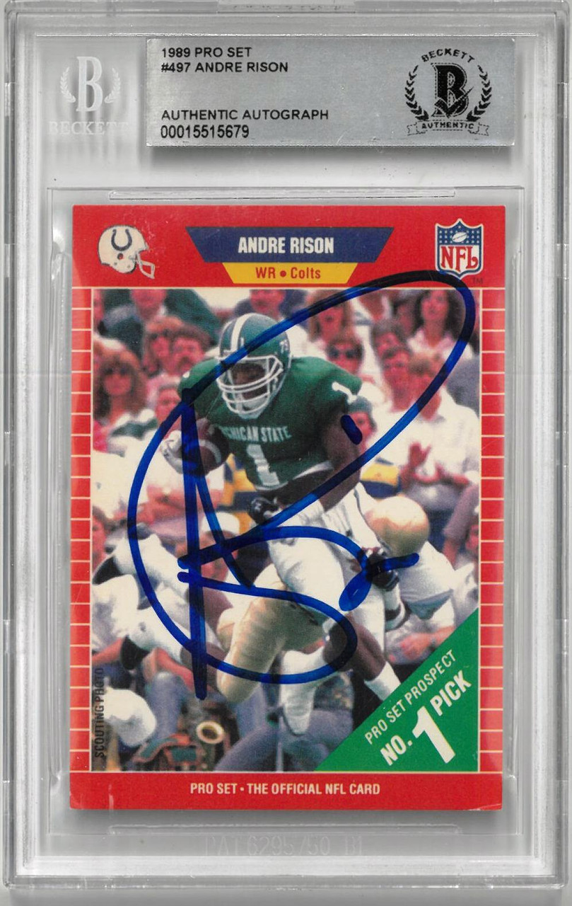 Andre Rison Autographed 1989 Pro Set Rookie Card - Detroit City Sports