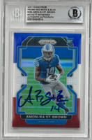 Amon-Ra St. Brown Autographed 2021 Panini Prizm Red, White & Blue Rookie Card