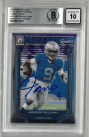 Jameson Williams Autographed 10 Grade 2022 Donruss Optic Elite Purple Stars Rookie Card