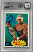 Hulk Hogan Autographed 10 Grade 1985 Topps #16 Rookie Card