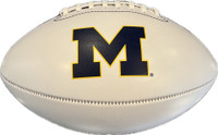 JJ McCarthy Autographed Michigan Wolverines White Panel Football  (Pre-Order)