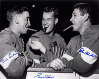 Gordie Howe, Ted Lindsay, and Alex Delvecchio Autographed 16x20 Photo w/ Cigars