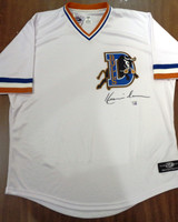Kevin Costner Autographed Durham Bulls White OT Sports Replica Jersey