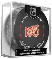 Steve Yzerman Autographed Detroit Red Wings 100th Season Game Puck (Pre-Order)