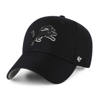 Detroit Lions 37 Brand Black & White Logo Adjustable Clean Up Hat - Black