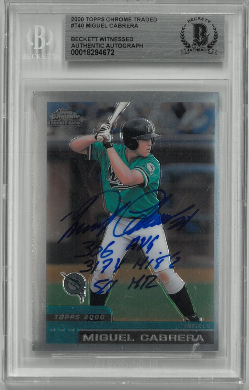 Miguel Cabrera Autographed w/ 3 Inscriptions 2000 Topps Chrome