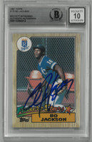 Bo Jackson Autographed 10 Grade 1987 Topps Rookie Card