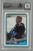 Bo Jackson Autographed 10 Grade 1988 Topps Football Rookie Card