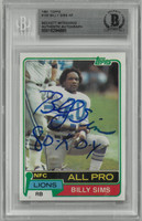 Billy Sims Autographed 1981 Topps Rookie Card
