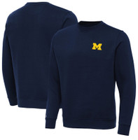 University of Michigan Men's Antigua Victory Crew Neck Pullover Sweatshirt