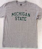 Michigan State University Men's Primary Logo Heathered Grey T-Shirt