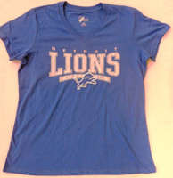 Detroit Lions Women's G-III 4Her Glitter Blue V-Neck T-Shirt