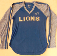 Detroit Lions Women's G-III 4Her Glitter Blue V-Neck Long Sleeve