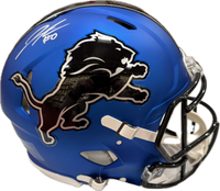 Jahmyr Gibbs Autographed w/ # 0 2024 Alternate Detroit Lions Full Size Authentic Helmet