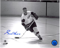 Gordie Howe Autographed Detroit Red Wings 8x10 Photo #4 - Black & White skating on the open ice