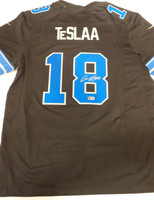 Isaac TeSlaa Autographed Detroit Lions Game Player Jersey - Black