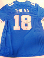 Isaac TeSlaa Autographed Detroit Lions Game Player Jersey - Blue