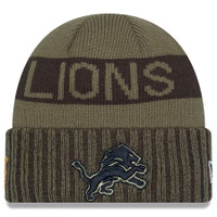 Detroit Lions New Era 2025 Salute to Service Cuffed Knit Hat - Dark Green