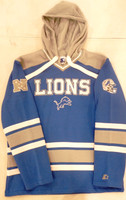  Detroit Lions Men's Starter Slapshot Men's Blue & Grey Hoodie