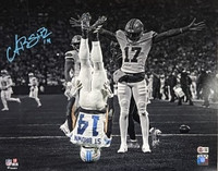 Amon-Ra St. Brown Autographed Detroit Lions 16x20 Photo #6 - Spotlight Headstand (Pre-Order)