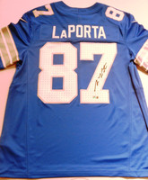 Sam LaPorta Autographed Detroit Lions Blue Nike Vapor Fuse Jersey