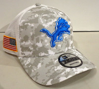 Detroit Lions New Era 2025 Salute To Service 9Seventy Mesh Snapback Hat - White Camo