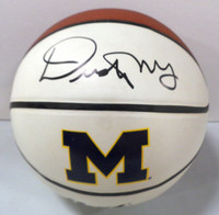Dusty May Autographed University of Michigan White Panel Basketball