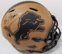 Barry Sanders Autographed Detroit Lions Salute To Service Replica Helmet
