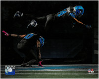 Amon-Ra St. Brown Autographed Detroit Lions 16x20 Photo - Superman Spider Man Celly Horizontal (Pre-Order)