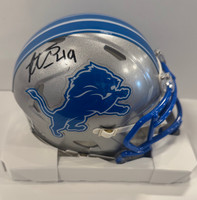 Hogan Hatten Autographed Current On-Field Detroit Lions Mini Helmet