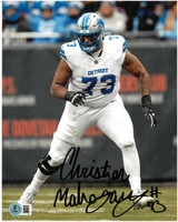 Christian Mahogany Autographed Detroit Lions 8x10 Photo 